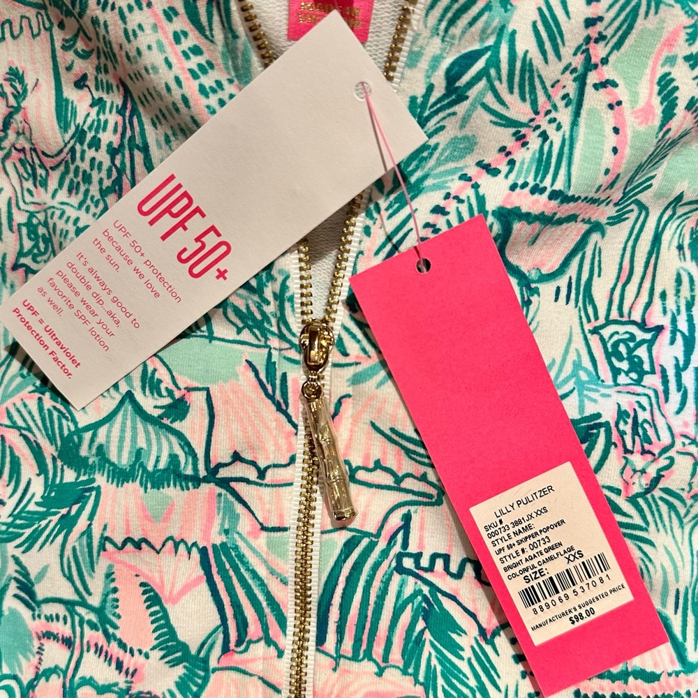 NWT! Lilly Pulitzer Bright Agate Green "Colorful Camelflage" Skipper Popover - Picture 4 of 4